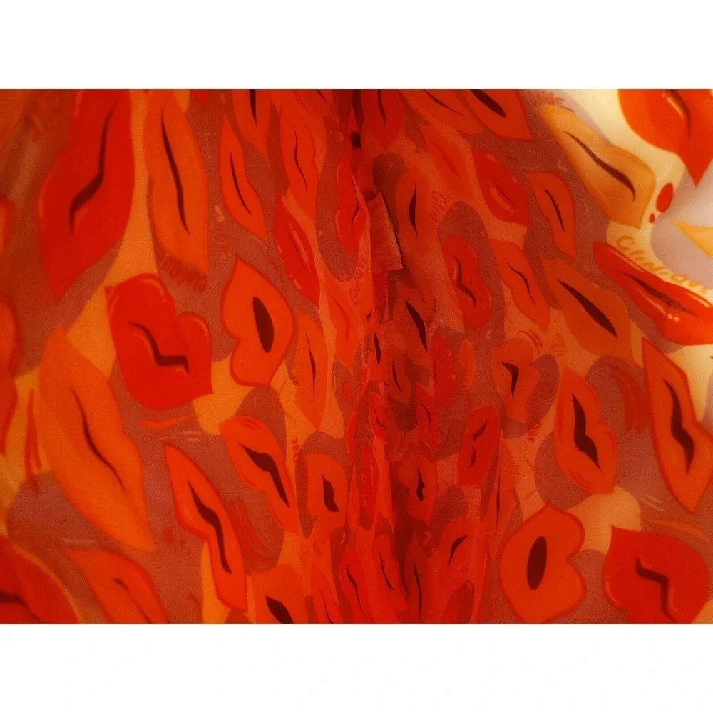 Clinique Tote Bag Orange Purple Handle - Picture 2 of 3